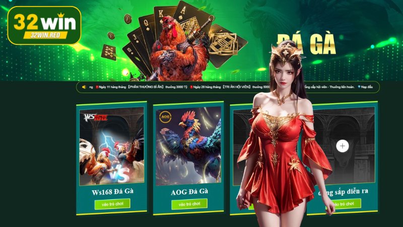 Cược đá gà tại 32Win: Lựa chọn uy tín hàng đầu cho người chơi việt